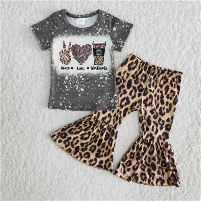 Coffee Leopard Pants Set