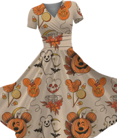 *PREORDERS ARRIVING BY OCTOBER* WOMEN'S VINTAGE HALLOWEEN SWEETS PRINT MAXI DRESS