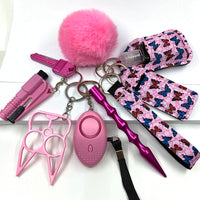 Custom Personal Safety Survival Women Alarm Window Breaker Set Girl Self Defense Keychain