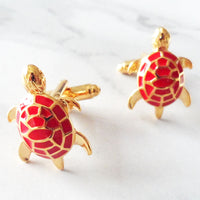 Enamel turtle cufflinks