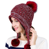 Tide autumn and winter plus velvet warm knitted hat ear protection hat