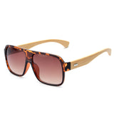 Wooden square sunglasses