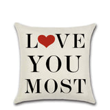 Valentine's Day Love Theme Linen Pillowcase