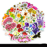 50 Flowers Blooming Element Doodle Stickers