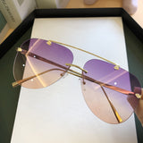 Fashion Big Metal Frame Sunglasses