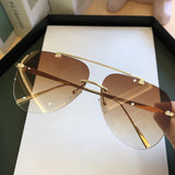 Fashion Big Metal Frame Sunglasses