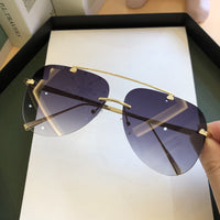 Fashion Big Metal Frame Sunglasses