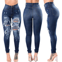 Women's ripped jeans pants