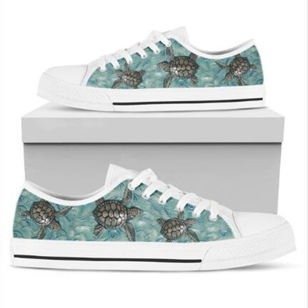 Customized Pattern Low-cut And White Sole Women's Canvas Shoes