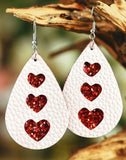 Leather Earrings Set Valentine's Day Heart Pu Leather