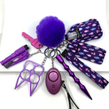 Custom Personal Safety Survival Women Alarm Window Breaker Set Girl Self Defense Keychain