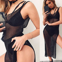 Summer Beach Wear Knitting Swimwear Mesh Beach Dress