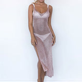 Summer Beach Wear Knitting Swimwear Mesh Beach Dress