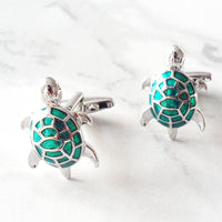 Enamel turtle cufflinks