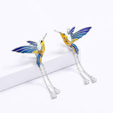 Hummingbird Earrings Epoxy Colored Animal Elements Bird Country Style Female Earrings