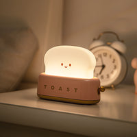 Creative LED Bread Maker Night Light USB Charging Dimming Toast Lamp Bedroom Children Timing Sleeping Lamps Funny Light