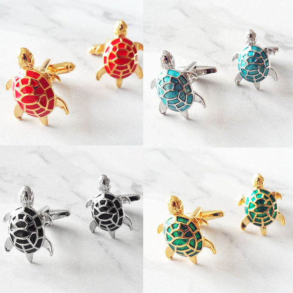 Enamel turtle cufflinks