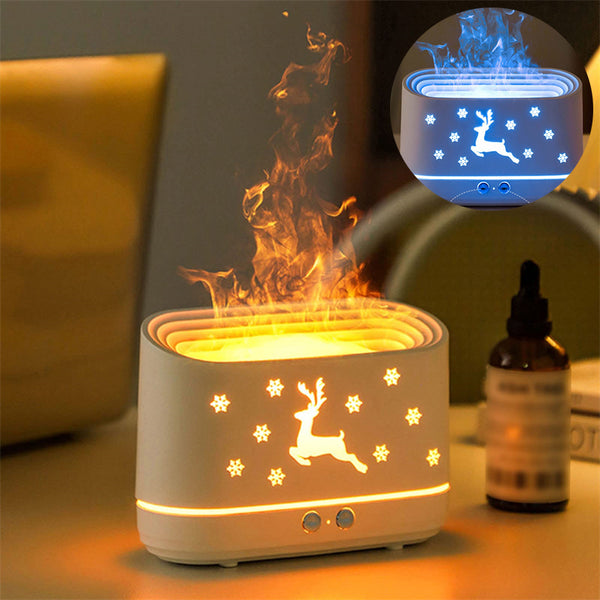 Elk Flame Humidifier Diffuser Mute Household Atmosphere Lamp Christmas Home Decorations