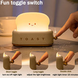 Creative LED Bread Maker Night Light USB Charging Dimming Toast Lamp Bedroom Children Timing Sleeping Lamps Funny Light