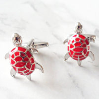 Enamel turtle cufflinks