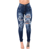 Women's ripped jeans pants