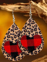 Leather Earrings Set Valentine's Day Heart Pu Leather