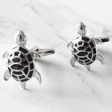 Enamel turtle cufflinks