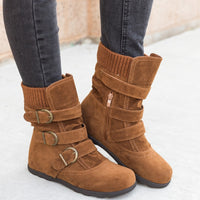 Casual Winter Boots Strap Buckle Shoes