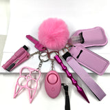 Custom Personal Safety Survival Women Alarm Window Breaker Set Girl Self Defense Keychain