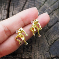 Cute Frog Earrings Funny Animal Earrings For Women Girls Stud Earrings Jewelry Gifts