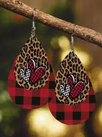 Leather Earrings Set Valentine's Day Heart Pu Leather