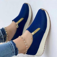 Women Flats Zip Shoes Light Sneakers