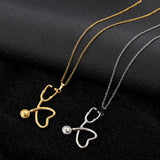 Gold Plated Titanium Steel Necklace Creative Nurse