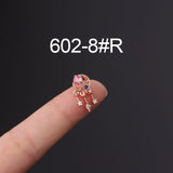 Stainless Steel Inlaid Colorful Zircon Screw Ball Fine Pin Earrings