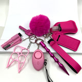 Custom Personal Safety Survival Women Alarm Window Breaker Set Girl Self Defense Keychain