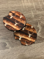 Woodgrain DeerCar Coasters