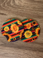 Sunflower Serape Car Coasters