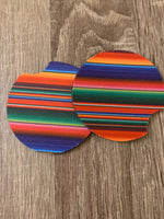 Dark Serape Car Coasters