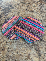 Serape Leopard Car Coasters