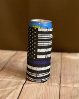 Blue Line Slim Can Cooler