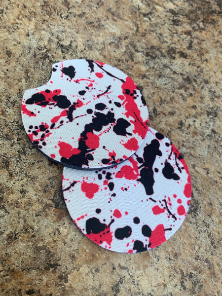 Paint Splatter (Hot Pink/Black) Car Coasters